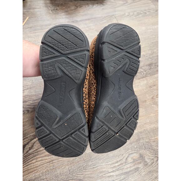 Lands' End All Weather Insulated Suede Zip Moc Shoes Animal Leopard Print 7B - Picture 6 of 10